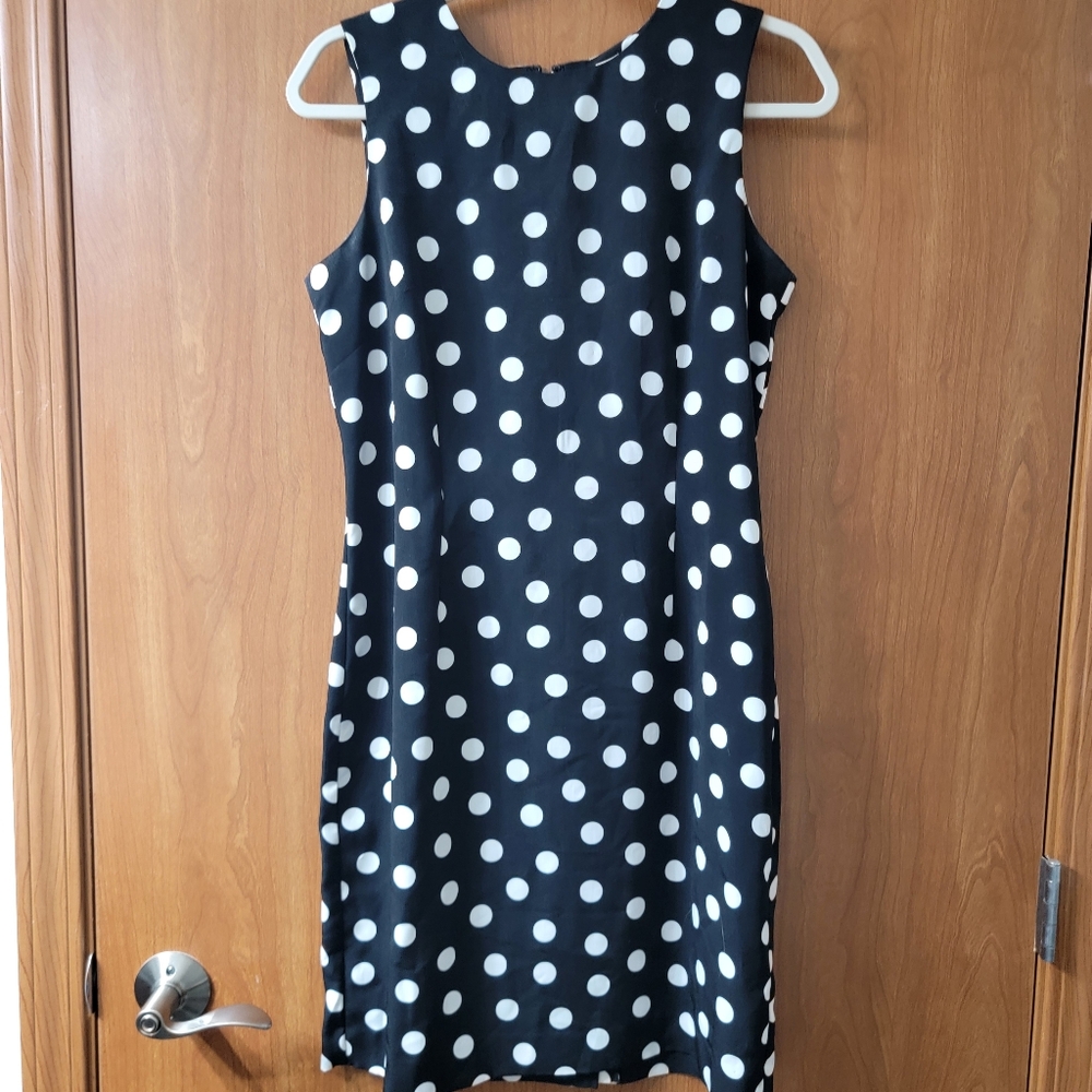 BOGO Villager Liz Claiborne Polka Dot Fitted Tank Dress Size 8